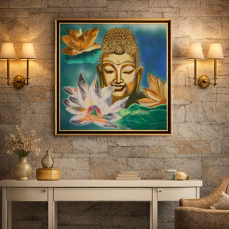 Padma Shanti – Handcrafted Luxury Wall Art (2 × 2 ft)