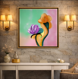 Verdant Grace – Royal Botanical Art | 18 × 18 Inches