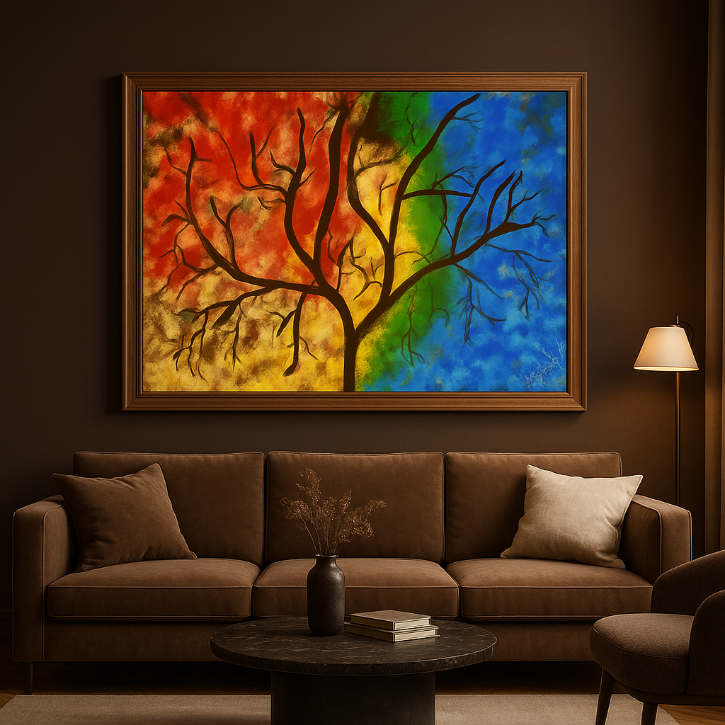 Samsara Tree – Spectrum of Life Art Panel (3 ft × 2 ft)
