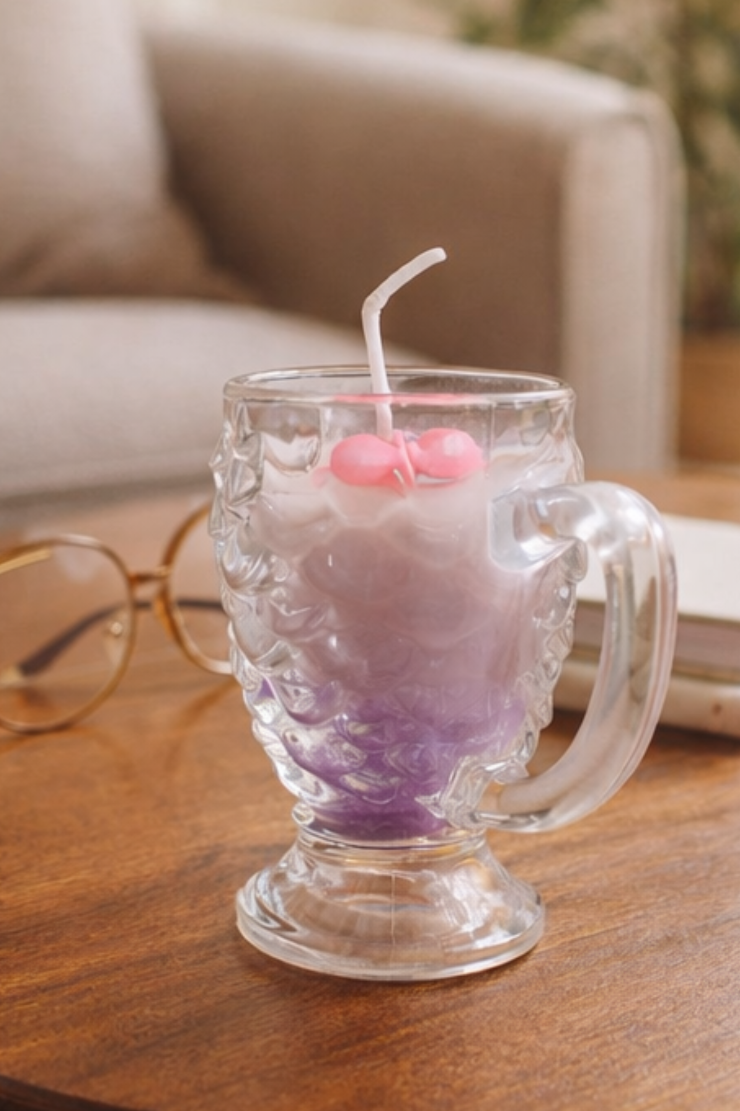 Rosé Whispers – Blush Floral Mug Candle