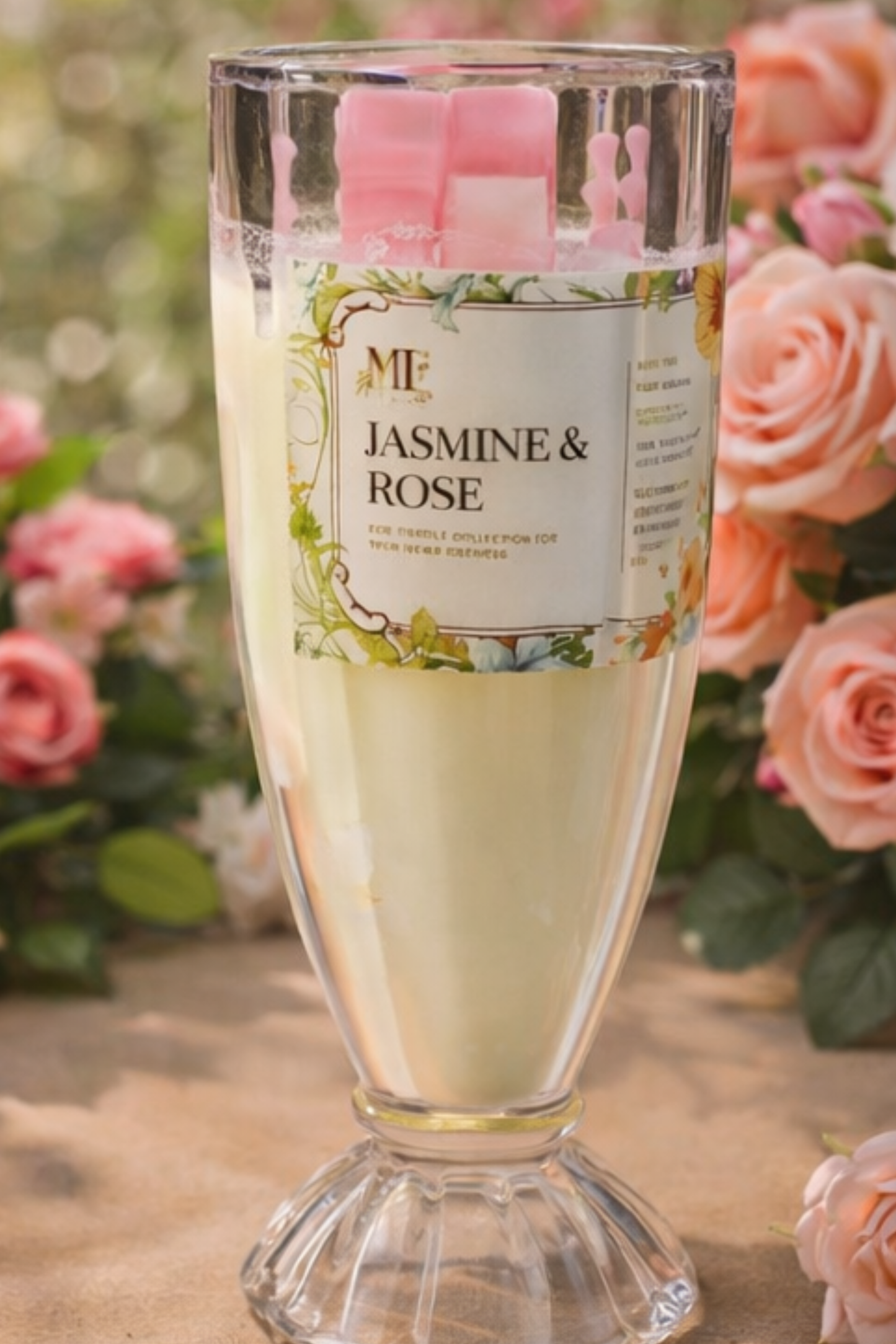 Gulnaar Bloom – Jasmine & Rose Crystal Candle