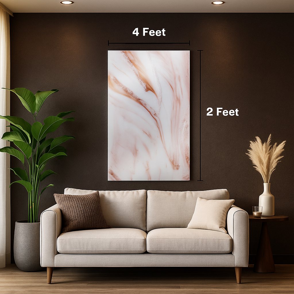Blush Marble Drift- 4' x 2' Wall Panel