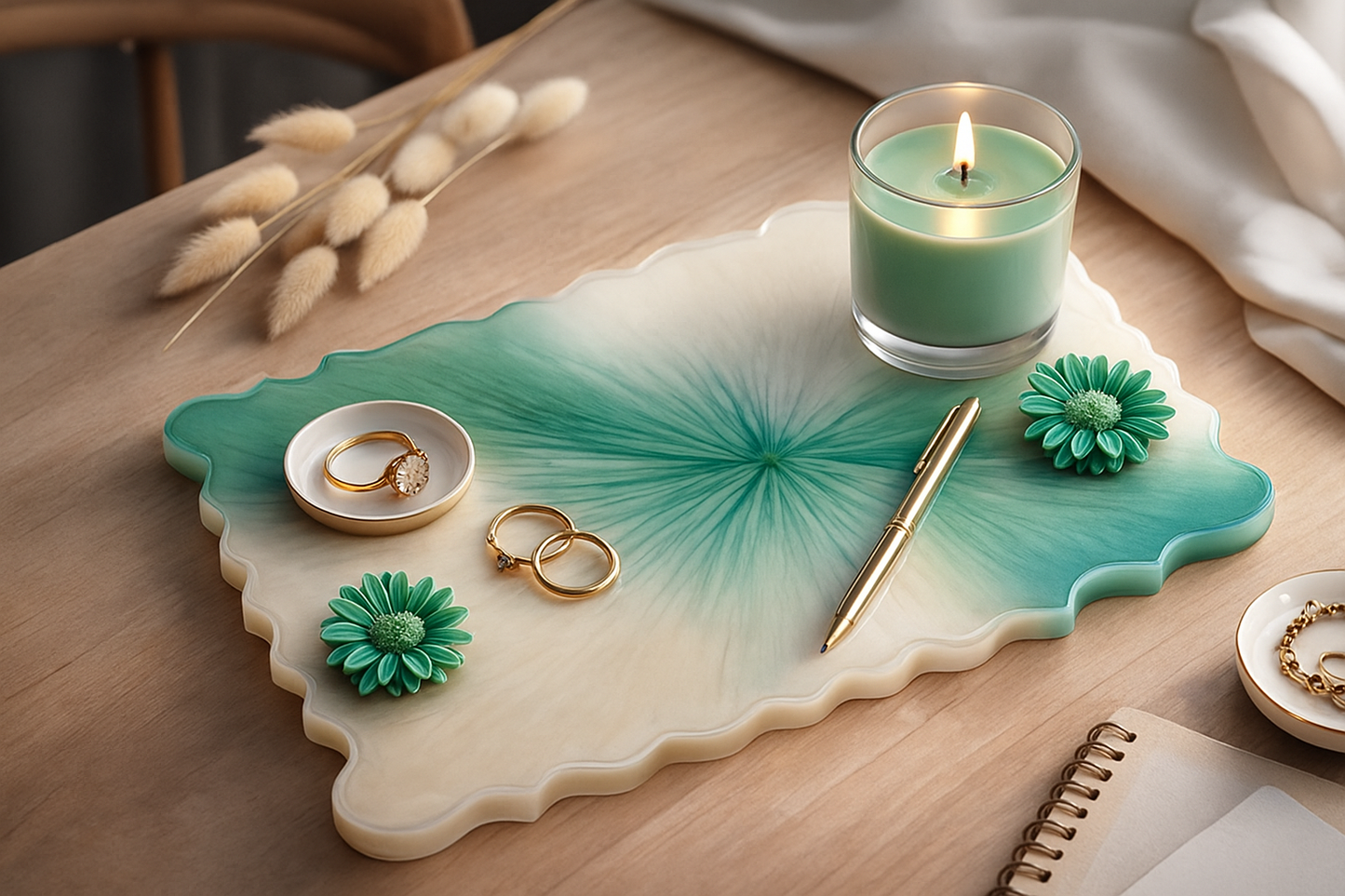 Green-White Resin Tray