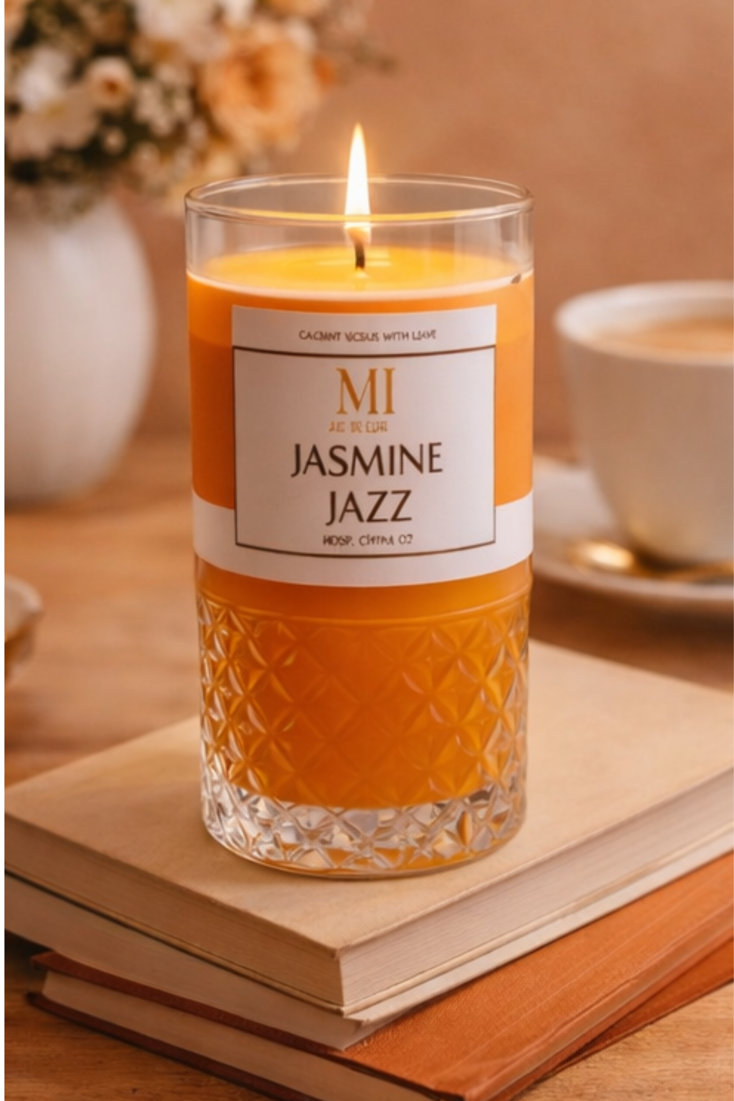 Jasmine Jazz – Signature Amber Glass Candle
