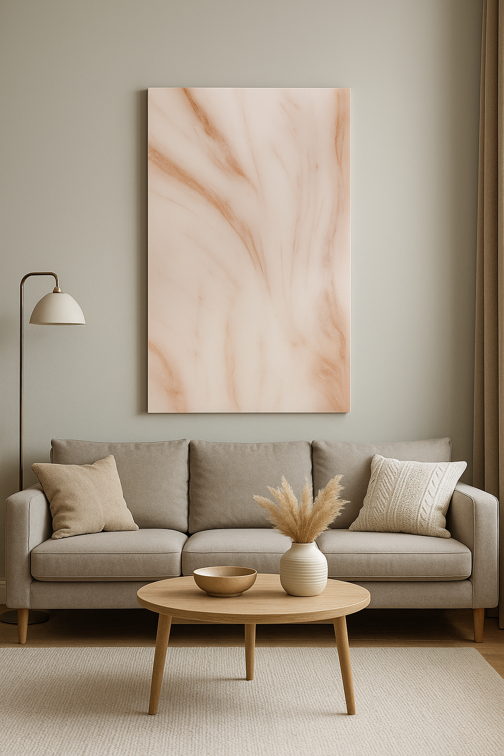 Blush Marble Drift- 4' x 2' Wall Panel