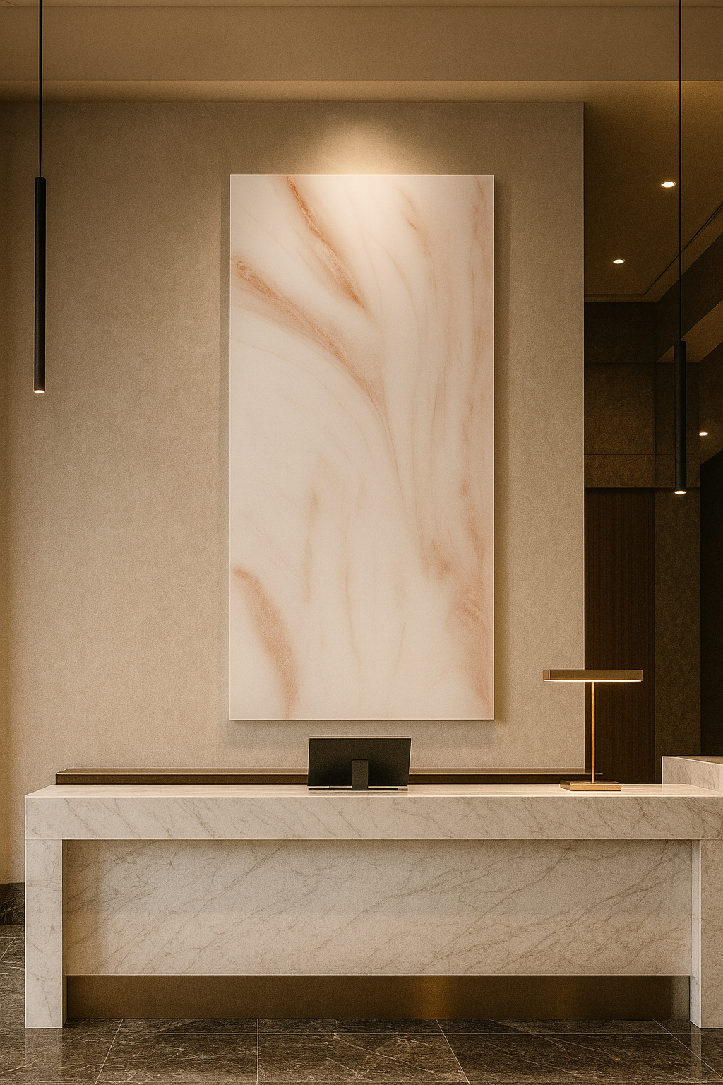 Blush Marble Drift- 4' x 2' Wall Panel