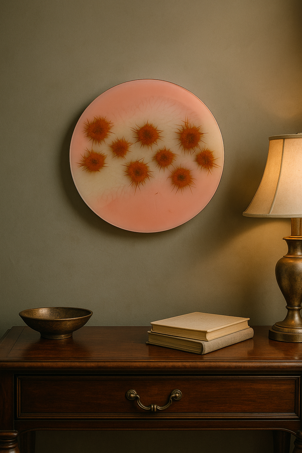 Gulnaar Rosette – Floral Resin Wall Art (Circular)