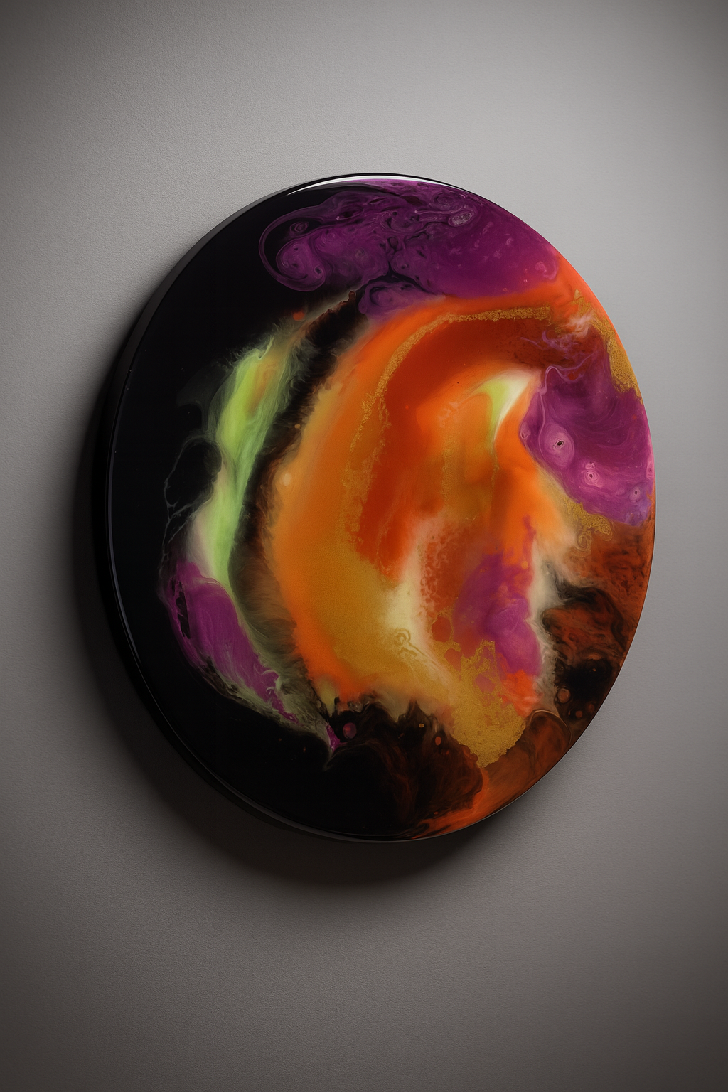 Agnira Aura  Abstract Resin Wall Art – Circular Statement Piece