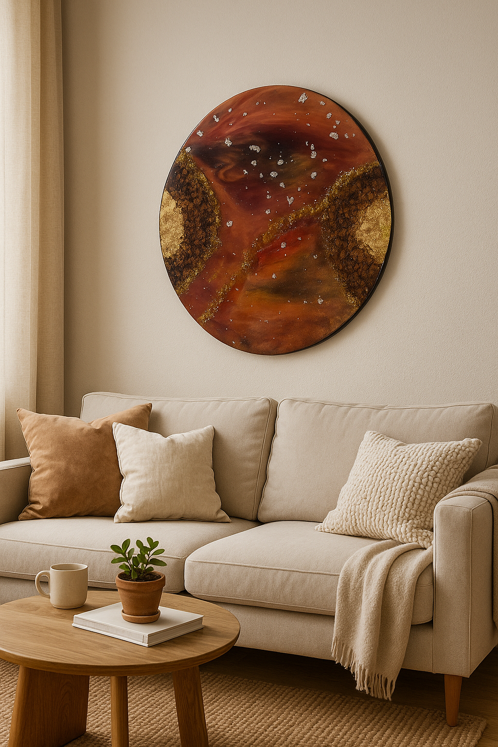 Svarn Patha – Earthscape Resin Wall Art (Circular)