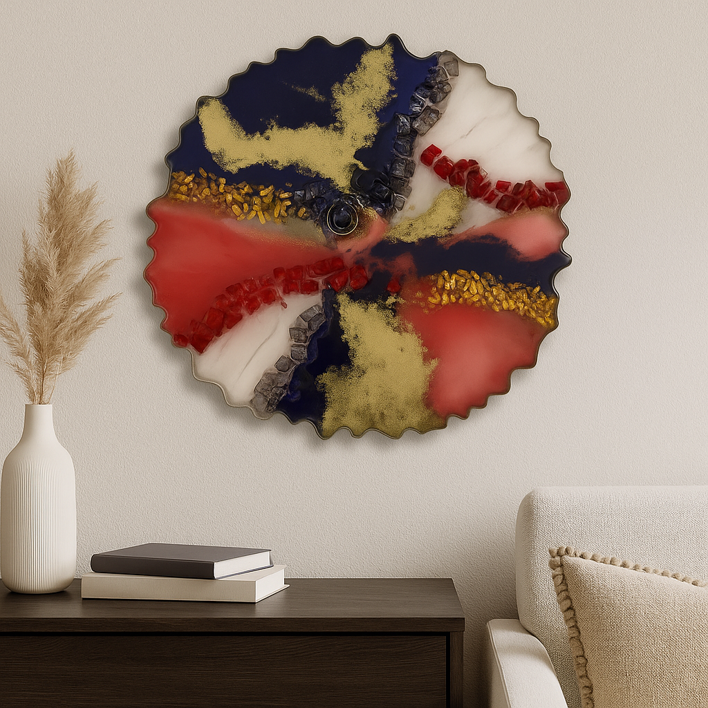 Rang Sutra – Royal Resin Wall Art (Organic Circular)