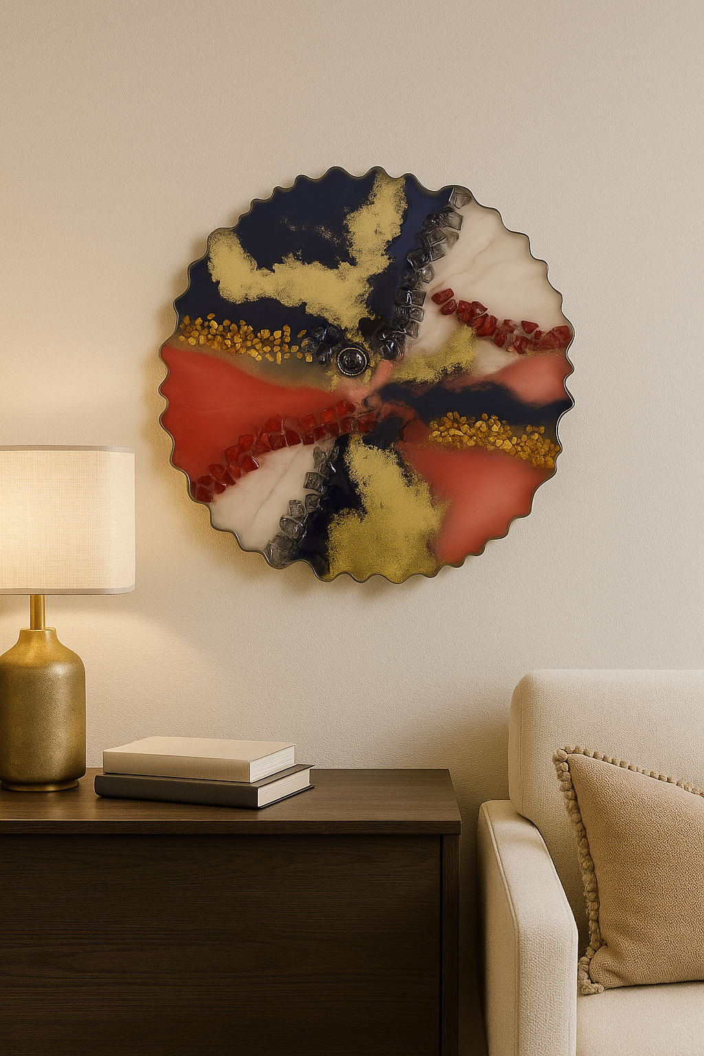 Rang Sutra – Royal Resin Wall Art (Organic Circular)
