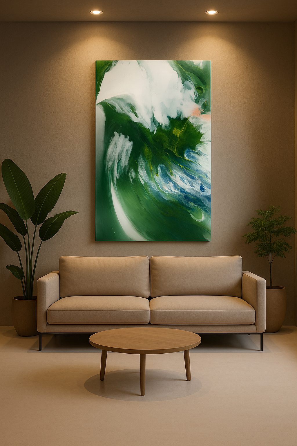 Emerald Drift- 4' x 2' Wall Panel