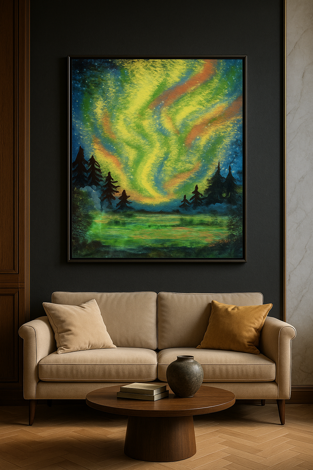 Aurora Vale – Ethereal Art Panel (2 ft × 1.5 ft)