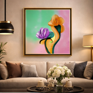 Verdant Grace – Royal Botanical Art | 18 × 18 Inches