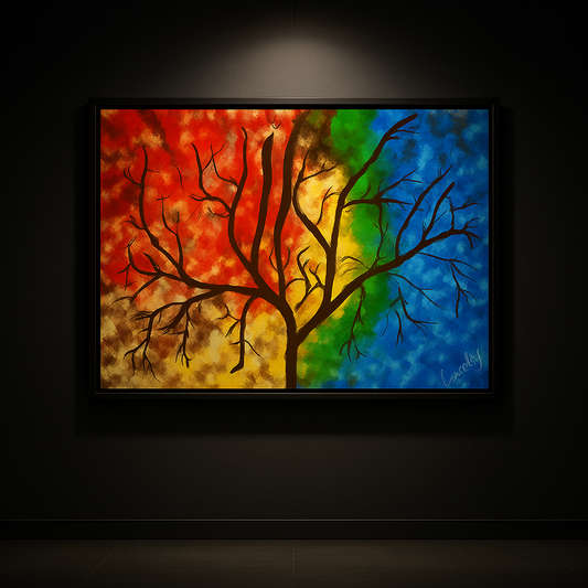 Samsara Tree – Spectrum of Life Art Panel (3 ft × 2 ft)