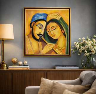 Madhurya Anubhav | Royal Divine Love Wall Art ( 2 x2 Feet )